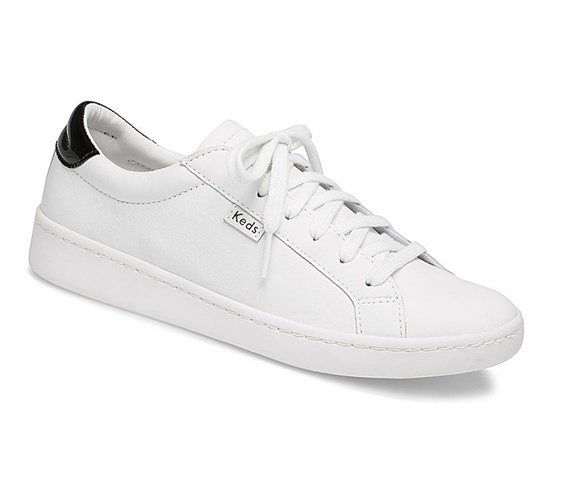 Keds Ace Mirror Kozene Snurovacie Topanky Damske Biele Čierne | ZLERXV-641