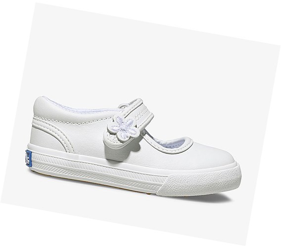 Keds Big Kid Ella Mary Janes Topanky Mary Janes Detske Biele | FMCOWV-731
