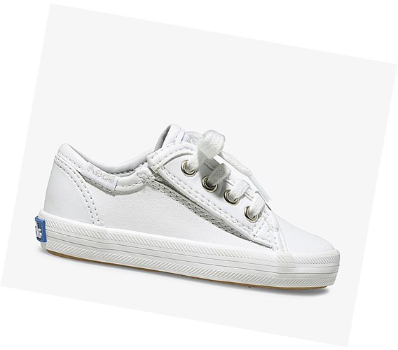 Keds Big Kid Kickstart Core Jr. Kozene Casual Obuv Detske Biele | XETPMD-786