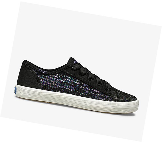 Keds Big Kid Kickstart Metallic Sparkle Tenisky Detske Čierne | VDTSJA-218