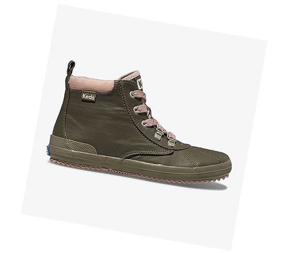 Keds Big Kid Scout Coated Platene Snurovacie Topanky Detske Olivovo Zelená | GEKCWX-084