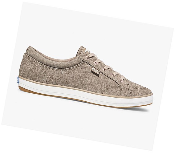 Keds Center Brushed Denim Pohodlie Snurovacie Topanky Damske Žlté | VXRWKL-674