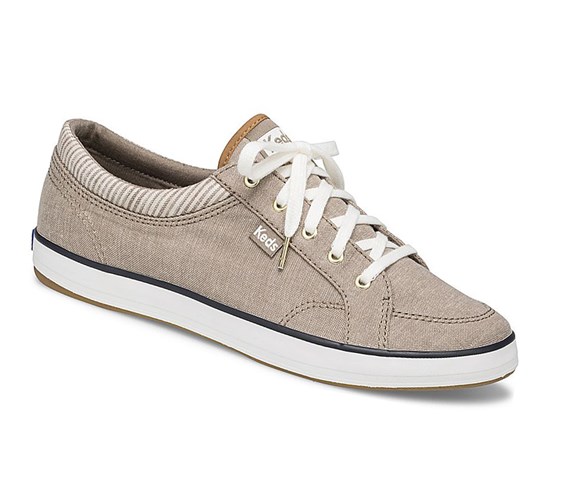 Keds Center Chambray/Stripe Pohodlie Snurovacie Topanky Damske Hnede | UDNAJQ-489