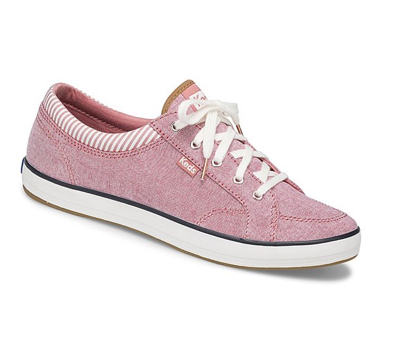 Keds Center Chambray/Stripe Pohodlie Snurovacie Topanky Damske Červené | XEYCKD-065