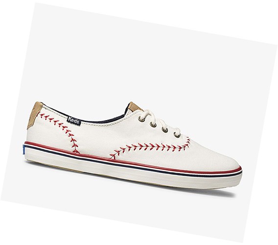 Keds Champion Pennant Snurovacie Topanky Damske Biele | HNOAYS-549