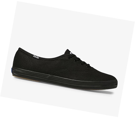 Keds Champion Platene Original Snurovacie Topanky Damske Čierne | QTRIJZ-961