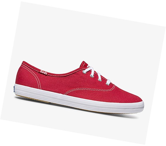 Keds Champion Platene Original Snurovacie Topanky Damske Červené | WXMKRO-836