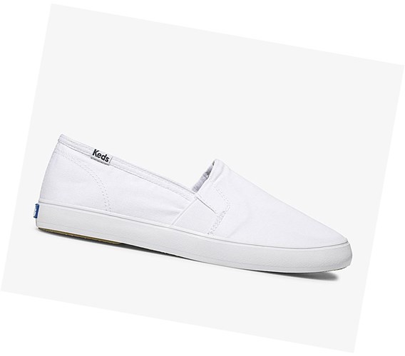 Keds Clipper Washed Solids Pohodlie Slip On Tenisky Damske Biele | TBQSPD-096
