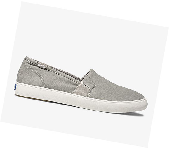 Keds Clipper Washed Solids Slip On Tenisky Damske Siva | DBHREY-540