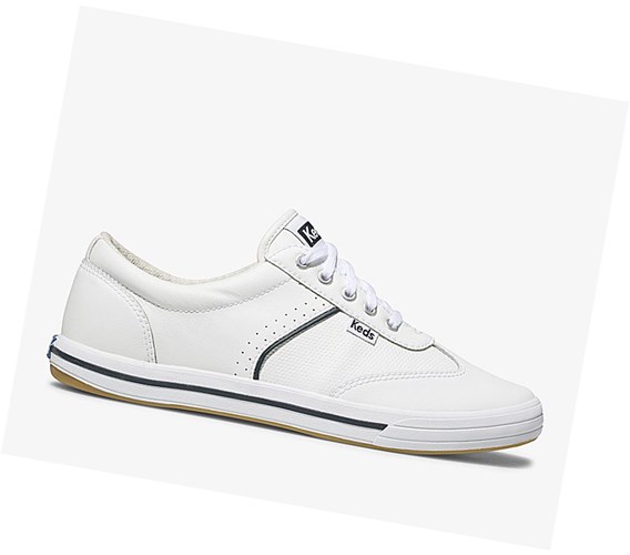 Keds Courty Kozene Pohodlie Snurovacie Topanky Damske Biele | ZRKTUE-672