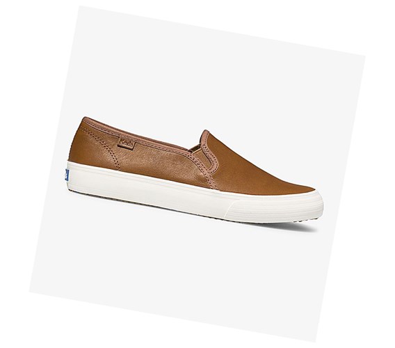 Keds Double Decker Kozene Slip On Tenisky Damske Hnede | EXGWAR-671
