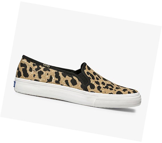 Keds Double Decker Leopard Slip On Tenisky Damske Hnede | MARQNS-271