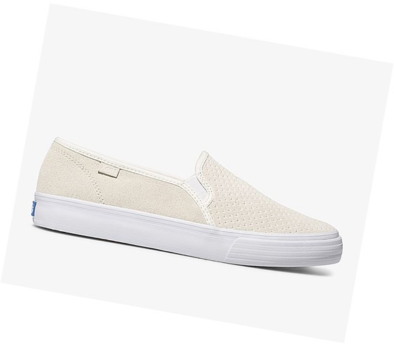Keds Double Decker Perf Semisove Pohodlie Slip On Tenisky Damske Biele | DUCXTL-021