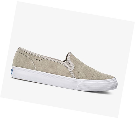Keds Double Decker Perf Semisove Slip On Tenisky Damske Siva | HTDXWY-076