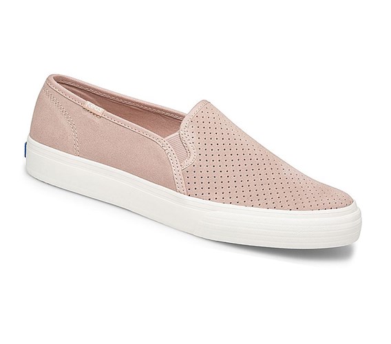 Keds Double Decker Perf Semisove Slip On Tenisky Damske Biele | ZSFQUH-123