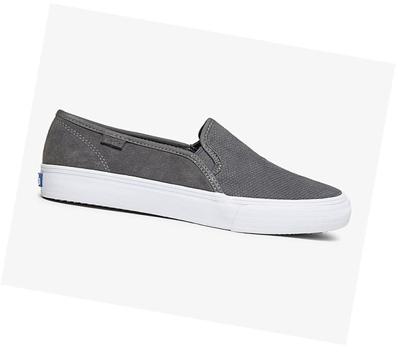 Keds Double Decker Semisove Fall Slip On Tenisky Damske Tmavo Siva | HJAMFP-475
