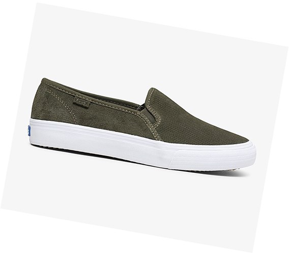 Keds Double Decker Semisove Fall Slip On Tenisky Damske Zelene | NGPLVZ-248