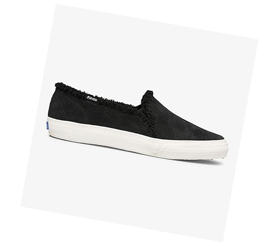 Keds Double Decker Semisove Faux Shearling Slip On Tenisky Damske Čierne | MATGWF-361