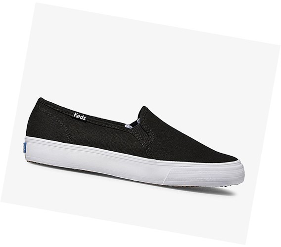 Keds Double Decker Spring Platene Slip On Tenisky Damske Čierne | RYTGSZ-536