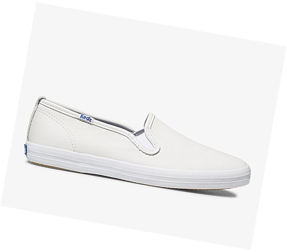 Keds Official Site Champion Kozene Slip On Tenisky Damske Biele | KYXULC-952