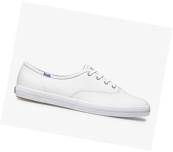 Keds Official Site Champion Kozene Snurovacie Topanky Damske Biele | YOBLAK-281