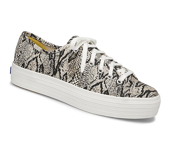 Keds Triple Kick Snake Snurovacie Topanky Damske Krém Čierne | RLTMOB-961