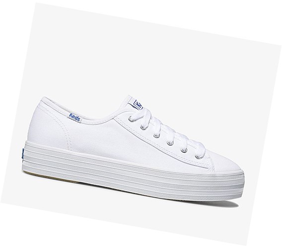 Keds Triple Kick Snurovacie Topanky Damske Biele | XTKDGH-345