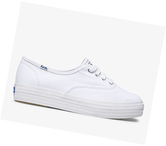 Keds Triple Snurovacie Topanky Damske Biele | DTCPBN-715