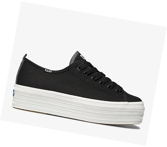 Keds Triple Up Platene Snurovacie Topanky Damske Čierne | ZSJODP-301