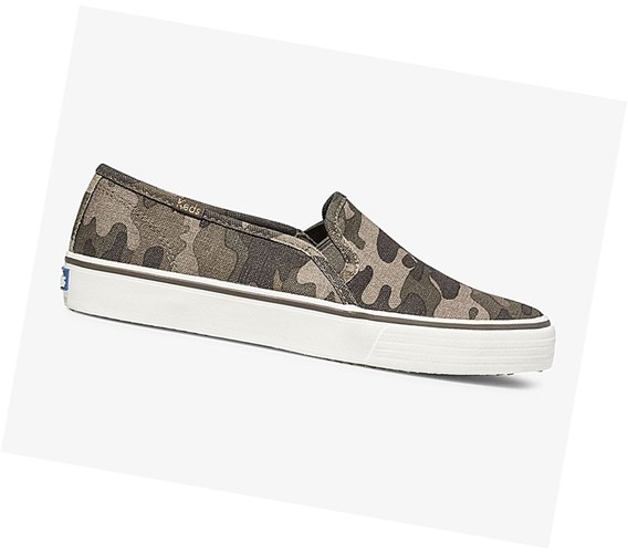 Keds Washable Double Decker Camo Slip On Tenisky Damske Olivovo Zelená Viacfarebný | RTNQBS-352
