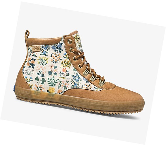 Keds x Rifle Paper Co. Scout Boot Kozene Wildflower w/ Thinsulate Snurovacie Topanky Damske Béžové | KDHCXZ-358