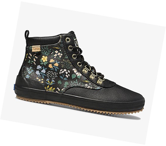 Keds x Rifle Paper Co. Scout Boot Vody Snurovacie Topanky Damske Čierne | QHIJST-905
