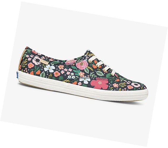 Keds x Rifle Paper Co Washable Champion Wild Rose Snurovacie Topanky Damske Námornícka Modrá | DRIQKF-842