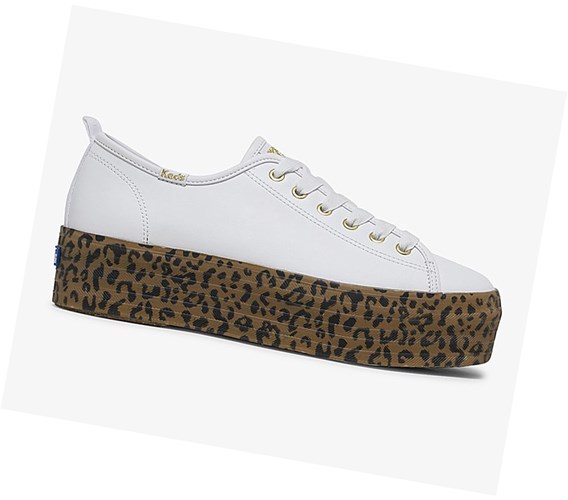 Keds x Wonder Woman Triple Up Kozene Snurovacie Topanky Damske Biele Leopardie | LJBPMZ-542