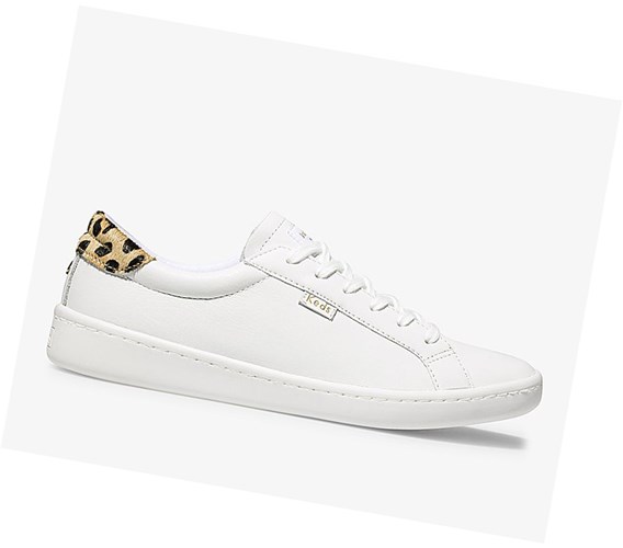 Keds x kate spade new york Ace Kozene Calf Hair Snurovacie Topanky Damske Biele Leopardie | AYXCKG-503