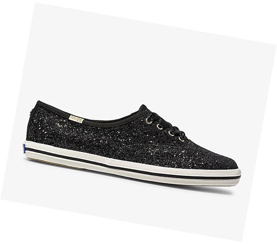 Keds x kate spade new york Champion Glitter Snurovacie Topanky Damske Čierne | BOFUHJ-197