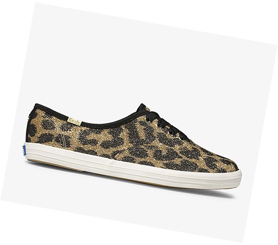 Keds x kate spade new york Champion Glitter Leopard Snurovacie Topanky Damske Hnede | PHGKMR-275
