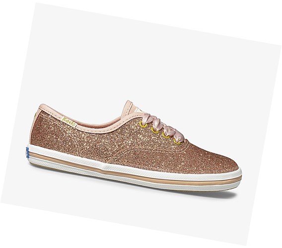 Keds x kate spade new york Champion Glitter Wedding Casual Obuv Damske Ruzove Zlate | XNSVFQ-826