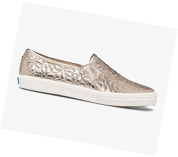 Keds x kate spade new york Double Decker Prešívané Nylon Slip On Tenisky Damske Golden | AHERDK-934