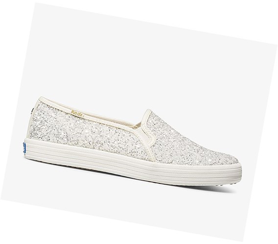 Keds x kate spade new york Double Decker Glitter Slip On Tenisky Damske Krém | PUZNJA-819