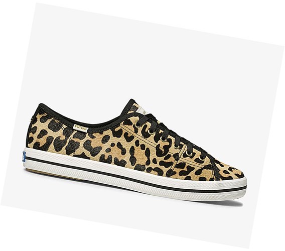 Keds x kate spade new york Kickstart Calf Hair Snurovacie Topanky Damske Leopardie Hnede | BJLEUZ-248