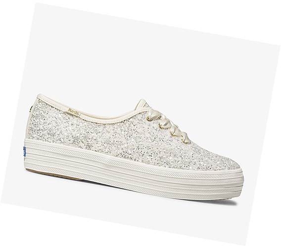 Keds x kate spade new york Triple Glitter Wedding Slip On Tenisky Damske Krém | GSCNMT-965